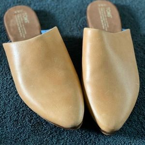 Toms...size 9.5...tan mules...